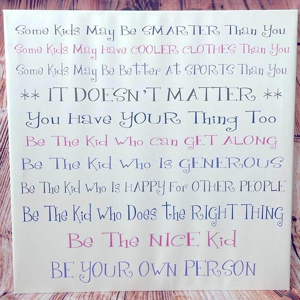 CUSTOM 24x24 Kids Inspiration Canvas